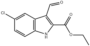 5-CHLORO-3-FORMYL-1H-INDOLE-2-CARBOXYLIC ACID ETHYL ESTER Structural