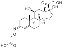 11BETA,17ALPHA,21-TRIHYDROXY-4-PREGNENE-3,20-DIONE 3-[O-CARBOXYMETHYL]OXIME Structural