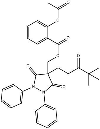 Benzoic acid, 2-(acetyloxy)-, (4-(4,4-dimethyl-3-oxopentyl)-3,5-dioxo- 1,2-diphenyl-4-pyrazolidinyl)methyl ester