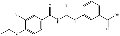 3-[[[(3-CHLORO-4-ETHOXYBENZOYL)AMINO]THIOXOMETHYL]AMINO]-BENZOIC ACID Structural