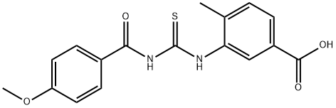 3-[[[(4-METHOXYBENZOYL)AMINO]THIOXOMETHYL]AMINO]-4-METHYL-BENZOIC ACID Structural