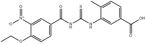 3-[[[(4-ETHOXY-3-NITROBENZOYL)AMINO]THIOXOMETHYL]AMINO]-4-METHYL-BENZOIC ACID Structural