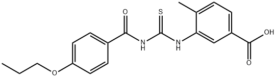 4-METHYL-3-[[[(4-PROPOXYBENZOYL)AMINO]THIOXOMETHYL]AMINO]-BENZOIC ACID Structural