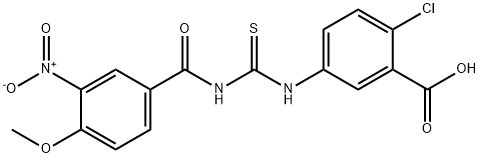 2-CHLORO-5-[[[(4-METHOXY-3-NITROBENZOYL)AMINO]THIOXOMETHYL]AMINO]-BENZOIC ACID