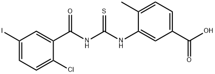 3-[[[(2-CHLORO-5-IODOBENZOYL)AMINO]THIOXOMETHYL]AMINO]-4-METHYL-BENZOIC ACID