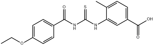 3-[[[(4-ETHOXYBENZOYL)AMINO]THIOXOMETHYL]AMINO]-4-METHYL-BENZOIC ACID Structural