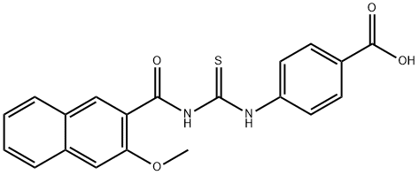 4-[[[[(3-METHOXY-2-NAPHTHALENYL)CARBONYL]AMINO]THIOXOMETHYL]AMINO]-BENZOIC ACID Structural