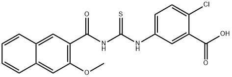 2-CHLORO-5-[[[[(3-METHOXY-2-NAPHTHALENYL)CARBONYL]AMINO]THIOXOMETHYL]AMINO]-BENZOIC ACID Structural