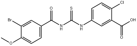 5-[[[(3-BROMO-4-METHOXYBENZOYL)AMINO]THIOXOMETHYL]AMINO]-2-CHLORO-BENZOIC ACID Structural