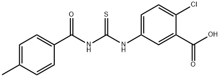 2-CHLORO-5-[[[(4-METHYLBENZOYL)AMINO]THIOXOMETHYL]AMINO]-BENZOIC ACID Structural