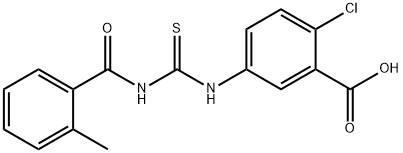 2-CHLORO-5-[[[(2-METHYLBENZOYL)AMINO]THIOXOMETHYL]AMINO]-BENZOIC ACID