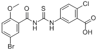 5-[[[(5-BROMO-2-METHOXYBENZOYL)AMINO]THIOXOMETHYL]AMINO]-2-CHLORO-BENZOIC ACID