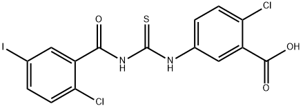 2-CHLORO-5-[[[(2-CHLORO-5-IODOBENZOYL)AMINO]THIOXOMETHYL]AMINO]-BENZOIC ACID