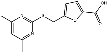 5-(4,6-DIMETHYL-PYRIMIDIN-2-YLSULFANYLMETHYL)-FURAN-2-CARBOXYLIC ACID Structural