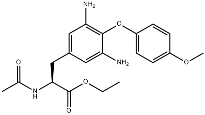 Ethyl 2-(acetylamino)-3-[3,5-diamino-4-(4-methoxyphenoxy)phenyl]propanoate Structural