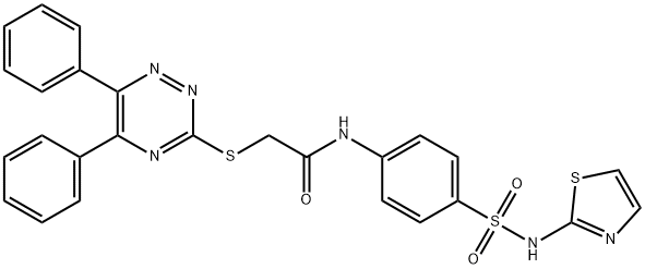 2-[(5,6-diphenyl-1,2,4-triazin-3-yl)sulfanyl]-N-{4-[(1,3-thiazol-2-ylamino)sulfonyl]phenyl}acetamide Structural