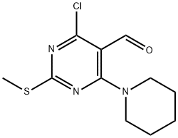 4-CHLORO-2-(METHYLSULFANYL)-6-(1-PIPERIDINYL)-5-PYRIMIDINECARBALDEHYDE Structural