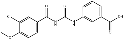 3-[[[(3-CHLORO-4-METHOXYBENZOYL)AMINO]THIOXOMETHYL]AMINO]-BENZOIC ACID Structural