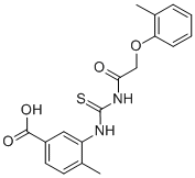 4-METHYL-3-[[[[(2-METHYLPHENOXY)ACETYL]AMINO]THIOXOMETHYL]AMINO]-BENZOIC ACID Structural