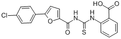 2-[[[[[5-(4-CHLOROPHENYL)-2-FURANYL]CARBONYL]AMINO]THIOXOMETHYL]AMINO]-BENZOIC ACID