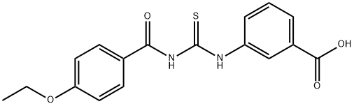 3-[[[(4-ETHOXYBENZOYL)AMINO]THIOXOMETHYL]AMINO]-BENZOIC ACID Structural