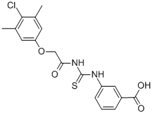 3-[[[[(4-CHLORO-3,5-DIMETHYLPHENOXY)ACETYL]AMINO]THIOXOMETHYL]AMINO]-BENZOIC ACID Structural