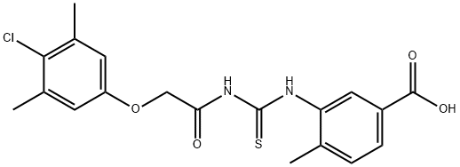 3-[[[[(4-CHLORO-3,5-DIMETHYLPHENOXY)ACETYL]AMINO]THIOXOMETHYL]AMINO]-4-METHYL-BENZOIC ACID