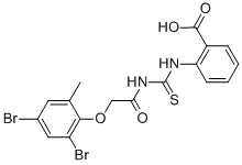 2-[[[[(2,4-DIBROMO-6-METHYLPHENOXY)ACETYL]AMINO]THIOXOMETHYL]AMINO]-BENZOIC ACID