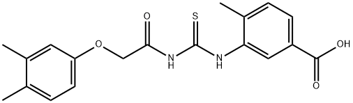 3-[[[[(3,4-DIMETHYLPHENOXY)ACETYL]AMINO]THIOXOMETHYL]AMINO]-4-METHYL-BENZOIC ACID Structural