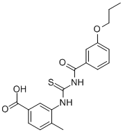 4-METHYL-3-[[[(3-PROPOXYBENZOYL)AMINO]THIOXOMETHYL]AMINO]-BENZOIC ACID Structural