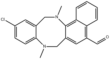 11-CHLORO-8,14-DIMETHYL-7,8,13,14-TETRAHYDROBENZO[F]NAPHTHO[1,2-B][1,5]DIAZOCINE-5-CARBALDEHYDE Structural