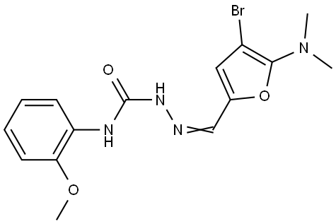 Hydrazinecarboxamide,  2-[[4-bromo-5-(dimethylamino)-2-furanyl]methylene]-N-(2-methoxyphenyl)- Structural