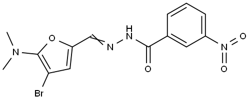 Benzoic  acid,  3-nitro-,  [[4-bromo-5-(dimethylamino)-2-furanyl]methylene]hydrazide  (9CI) Structural