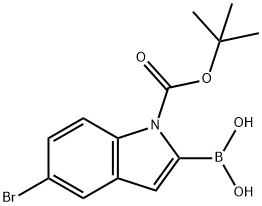 5-Bromo-1-(tert-butoxycarbonyl)-1H-indol-2-ylboronic acid Structural