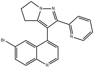 Quinoline, 6-broMo-4-[5,6-dihydro-2-(2-pyridinyl)-4H-pyrrolo[1,2-b]pyrazol-3-yl]- Structural