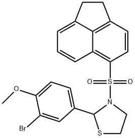 Thiazolidine, 2-(3-bromo-4-methoxyphenyl)-3-[(1,2-dihydro-5-acenaphthylenyl)sulfonyl]- (9CI) Structural