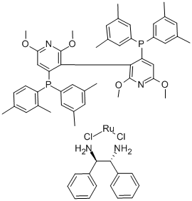 DICHLORO[(R)-(+)-2,2',6,6'-TETRAMETHOXY-4,4'-BIS(DI(3,5-XYLYL)PHOSPHINO)-3,3'-BIPYRIDINE][(1R,2R)-(+)-1,2-DIPHENYLETHYLENEDIAMINE]RUTHENIUM (II) Structural