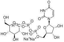 URIDINE DIPHOSPHATE-ALPHA-D-[1-13C]GLUCOSE DISODIUM SALT Structural