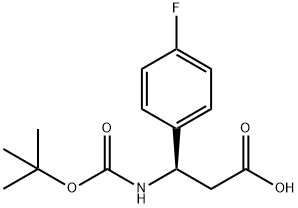 BOC-(R)-3-AMINO-3-(4-FLUORO-PHENYL)-PROPIONIC ACID Structural