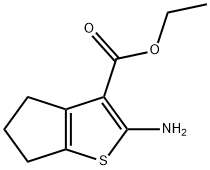 2-AMINO-5,6-DIHYDRO-4H-CYCLOPENTA[B]THIOPHENE-3-CARBOXYLIC ACID ETHYL ESTER Structural