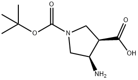 cis-4-Amino-1-Boc-pyrrolidine-3-carboxylic acid Structural