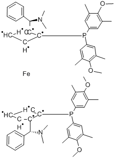 (ALPHAR,ALPHAR)-1,1'-BIS[ALPHA-(DIMETHYLAMINO)BENZYL]-(S,S)-2,2'-BIS[BIS(4-METHOXY-3,5-DIMETHYLPHENYL)PHOSPHINO]FERROCENE Structural