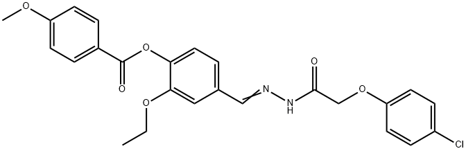 4-{2-[(4-chlorophenoxy)acetyl]carbohydrazonoyl}-2-ethoxyphenyl 4-methoxybenzoate Structural