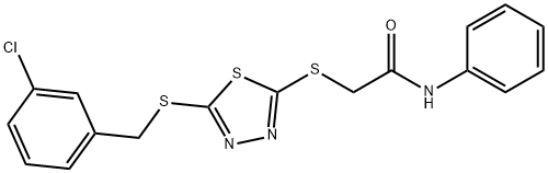 2-[5-(3-CHLOROBENZYLTHIO)-1,3,4-THIADIAZOL-2-YLTHIO]-N-PHENYLACETAMIDE Structural