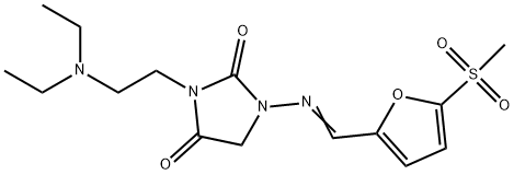 2,4-Imidazolidinedione, 3-(2-(diethylamino)ethyl)-1-(((5-(methylsulfon yl)-2-furanyl)methylene)amino)-