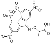 (+),(-)-A-2,4,5,7-TETRANITRO-9-FLUORENYLIDENEAMINOOXYPROPIONIC ACID Structural