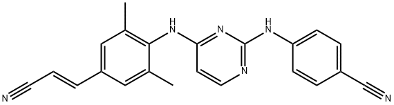 4-[[4-[[4-[(E)-2-cyanoethenyl]-2,6-dimethyl-phenyl]amino]pyrimidin-2-yl]amino]benzonitrile Structural