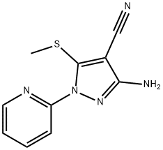 1H-PYRAZOLE-4-CARBONITRILE, 3-AMINO-5-(METHYLTHIO)-1-(2-PYRIDINYL)-