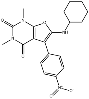 Furo[2,3-d]pyrimidine-2,4(1H,3H)-dione,  6-(cyclohexylamino)-1,3-dimethyl-5-(4-nitrophenyl)- Structural