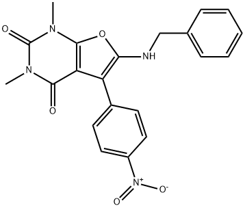 Furo[2,3-d]pyrimidine-2,4(1H,3H)-dione,  1,3-dimethyl-5-(4-nitrophenyl)-6-[(phenylmethyl)amino]- Structural